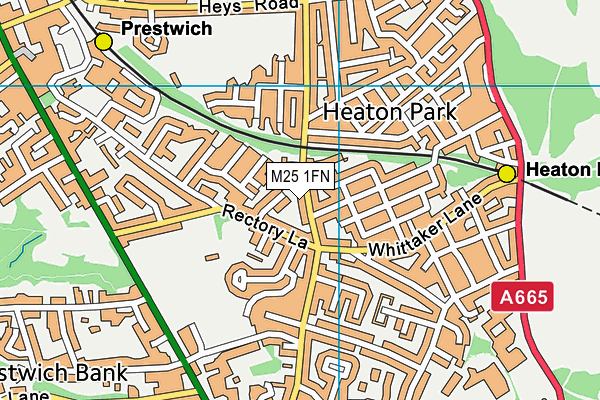 M25 1FN map - OS VectorMap District (Ordnance Survey)