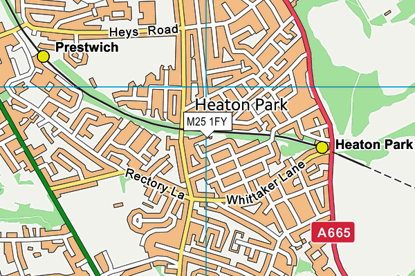 M25 1FY map - OS VectorMap District (Ordnance Survey)