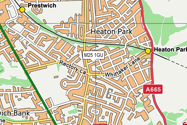 M25 1GU map - OS VectorMap District (Ordnance Survey)