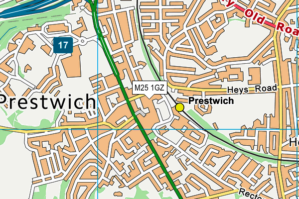 M25 1GZ map - OS VectorMap District (Ordnance Survey)