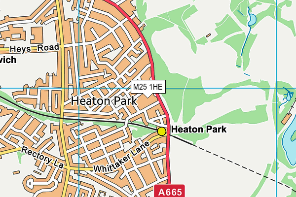 M25 1HE map - OS VectorMap District (Ordnance Survey)