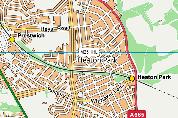 M25 1HL map - OS VectorMap District (Ordnance Survey)