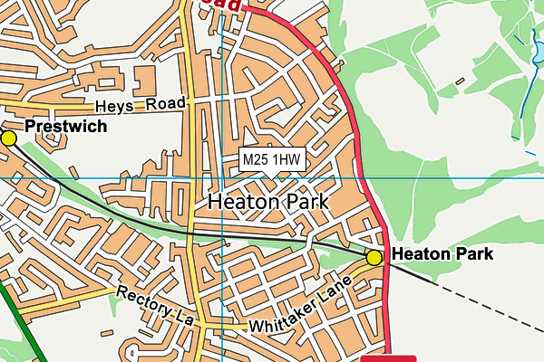 M25 1HW map - OS VectorMap District (Ordnance Survey)