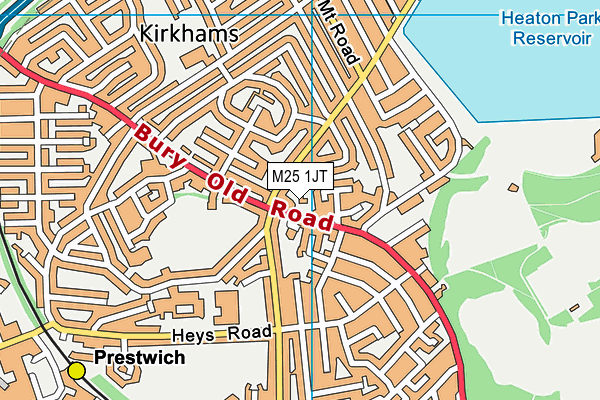 M25 1JT map - OS VectorMap District (Ordnance Survey)