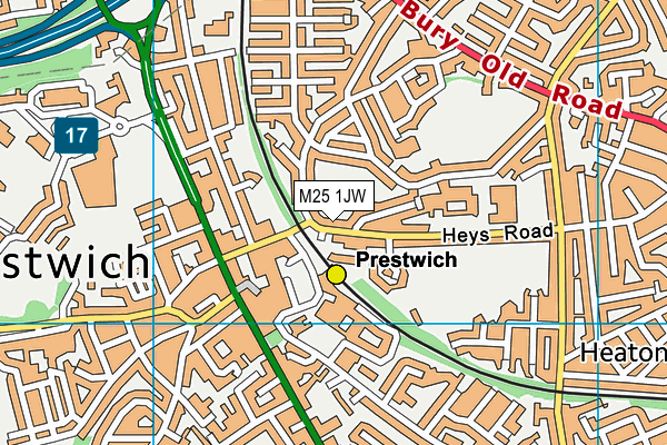 M25 1JW map - OS VectorMap District (Ordnance Survey)