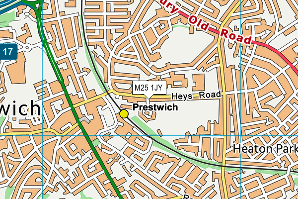 M25 1JY map - OS VectorMap District (Ordnance Survey)