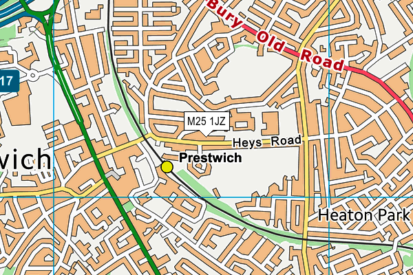 The Heys School map (M25 1JZ) - OS VectorMap District (Ordnance Survey)