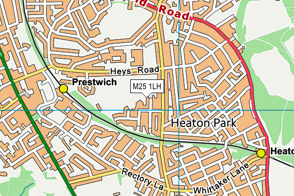 M25 1LH map - OS VectorMap District (Ordnance Survey)