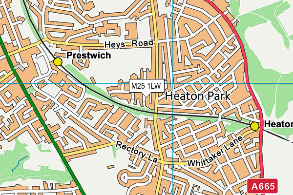 M25 1LW map - OS VectorMap District (Ordnance Survey)