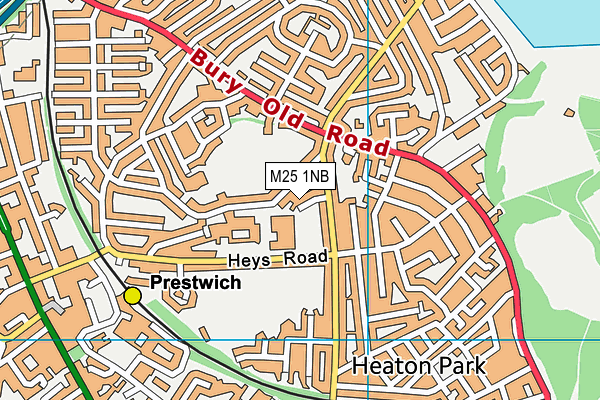 M25 1NB map - OS VectorMap District (Ordnance Survey)