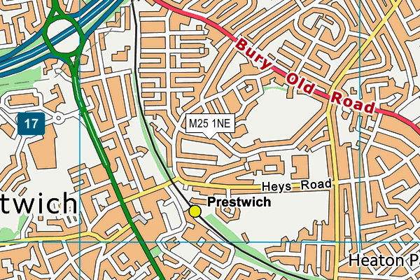 M25 1NE map - OS VectorMap District (Ordnance Survey)