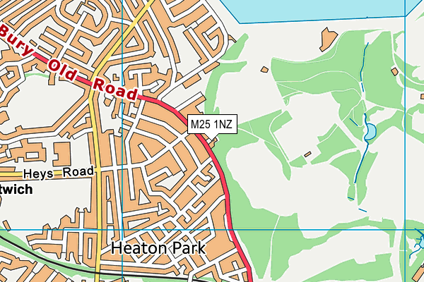 M25 1NZ map - OS VectorMap District (Ordnance Survey)