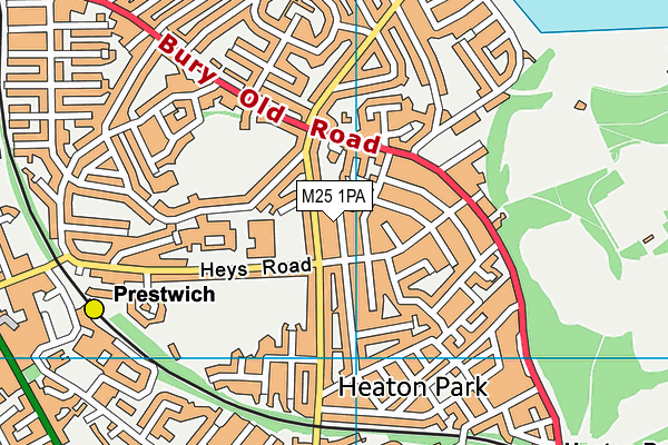 M25 1PA map - OS VectorMap District (Ordnance Survey)