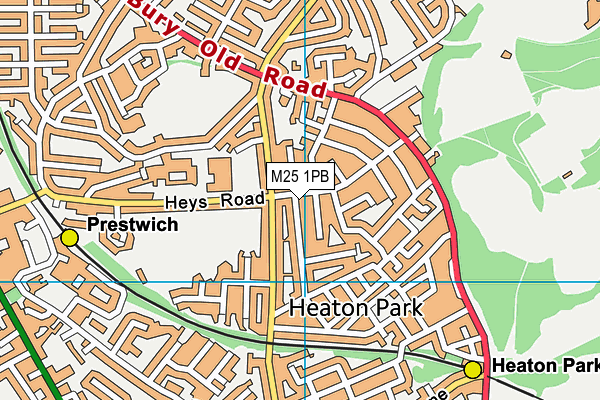 M25 1PB map - OS VectorMap District (Ordnance Survey)