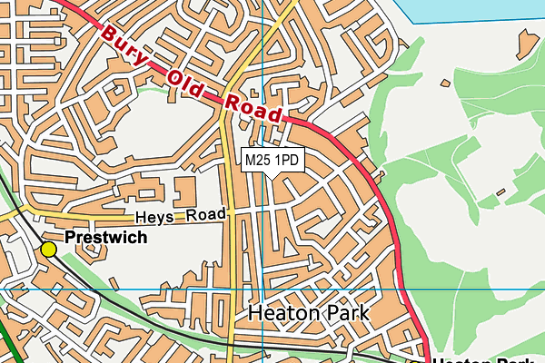 M25 1PD map - OS VectorMap District (Ordnance Survey)