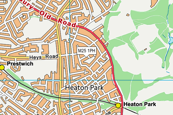 M25 1PH map - OS VectorMap District (Ordnance Survey)