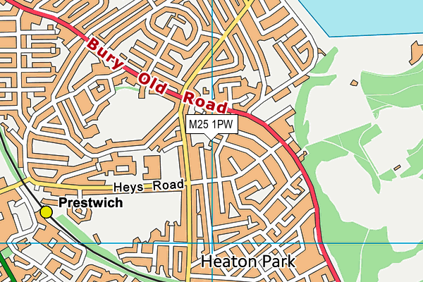 M25 1PW map - OS VectorMap District (Ordnance Survey)