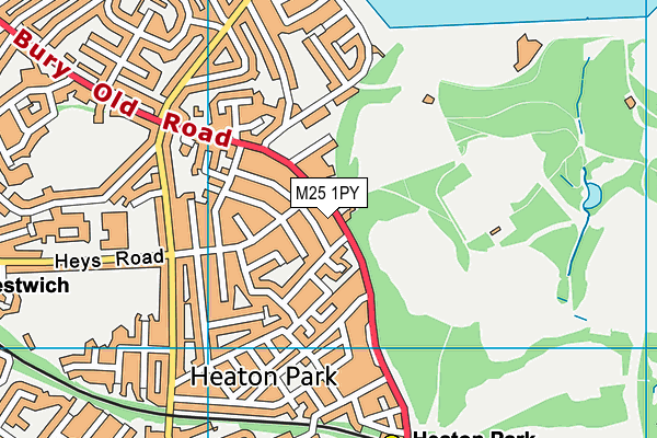 M25 1PY map - OS VectorMap District (Ordnance Survey)