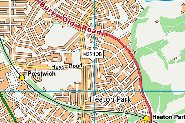 M25 1QB map - OS VectorMap District (Ordnance Survey)