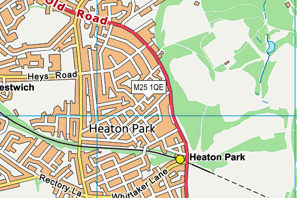 M25 1QE map - OS VectorMap District (Ordnance Survey)