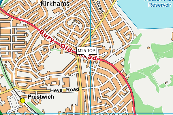 M25 1QP map - OS VectorMap District (Ordnance Survey)