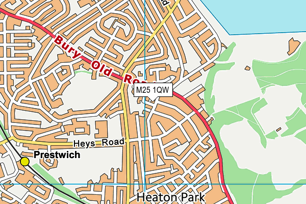 M25 1QW map - OS VectorMap District (Ordnance Survey)