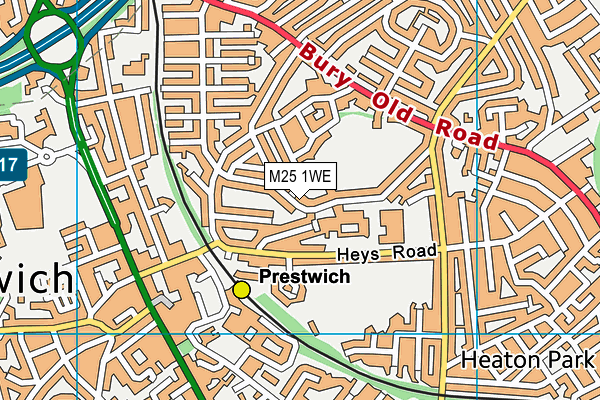 M25 1WE map - OS VectorMap District (Ordnance Survey)