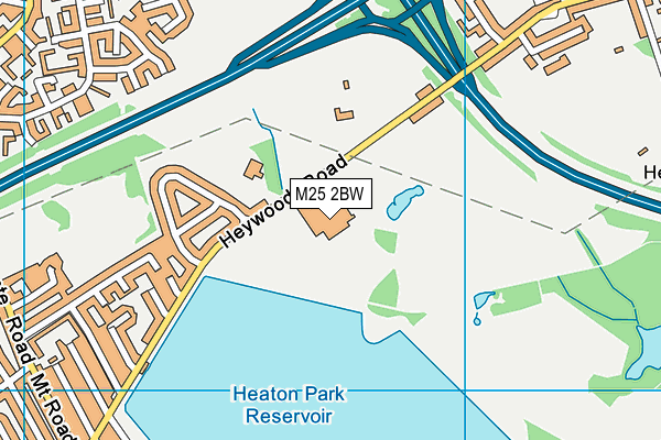 Parrenthorn High School map (M25 2BW) - OS VectorMap District (Ordnance Survey)