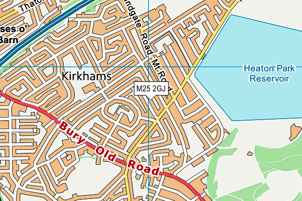 M25 2GJ map - OS VectorMap District (Ordnance Survey)