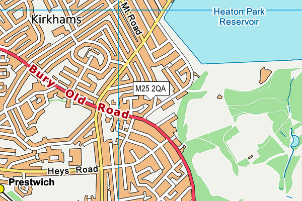 M25 2QA map - OS VectorMap District (Ordnance Survey)