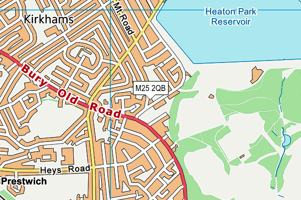 Heaton Park map (M25 2QB) - OS VectorMap District (Ordnance Survey)