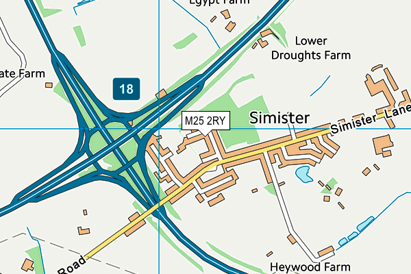M25 2RY map - OS VectorMap District (Ordnance Survey)