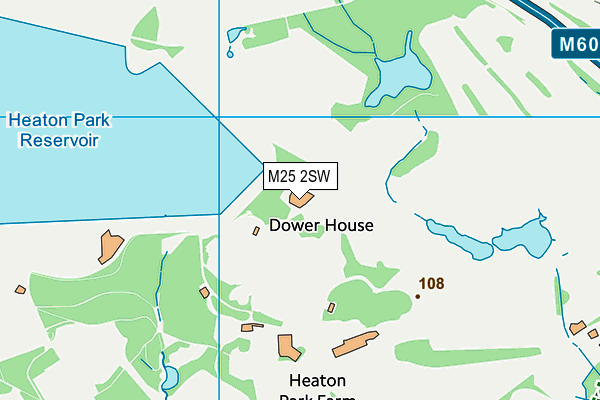 Heaton Park Golf Centre (Closed) map (M25 2SW) - OS VectorMap District (Ordnance Survey)