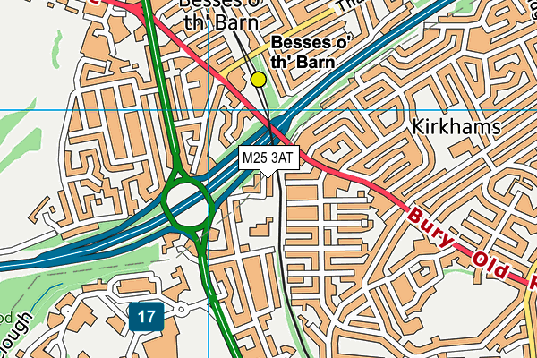 M25 3AT map - OS VectorMap District (Ordnance Survey)