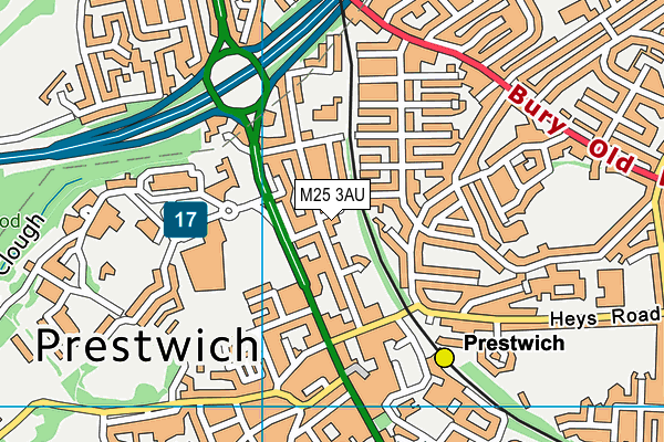 M25 3AU map - OS VectorMap District (Ordnance Survey)