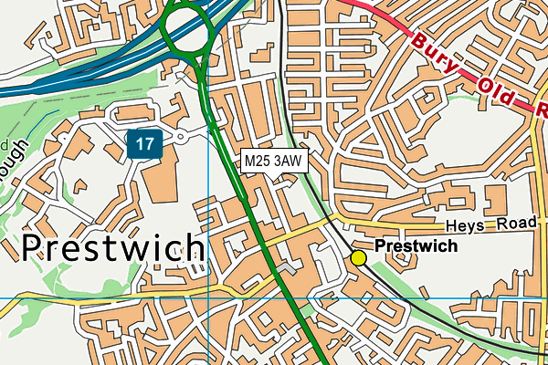 M25 3AW map - OS VectorMap District (Ordnance Survey)