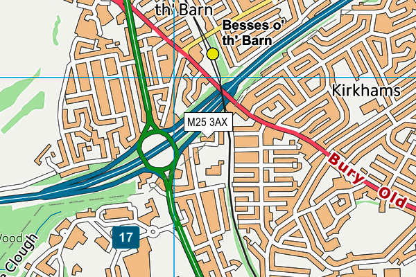 M25 3AX map - OS VectorMap District (Ordnance Survey)