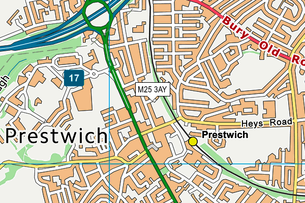 M25 3AY map - OS VectorMap District (Ordnance Survey)