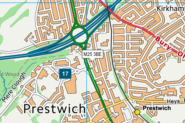 M25 3BE map - OS VectorMap District (Ordnance Survey)