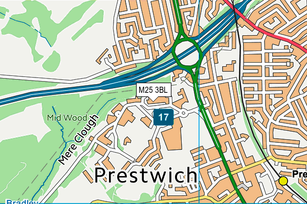 Cloughside College map (M25 3BL) - OS VectorMap District (Ordnance Survey)