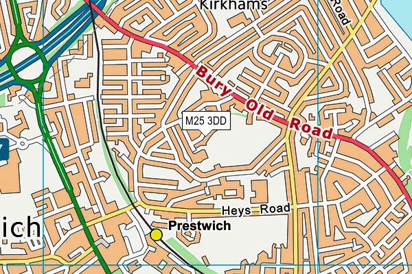 M25 3DD map - OS VectorMap District (Ordnance Survey)