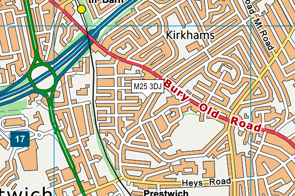 M25 3DJ map - OS VectorMap District (Ordnance Survey)