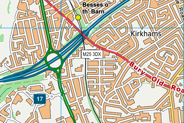 M25 3DX map - OS VectorMap District (Ordnance Survey)