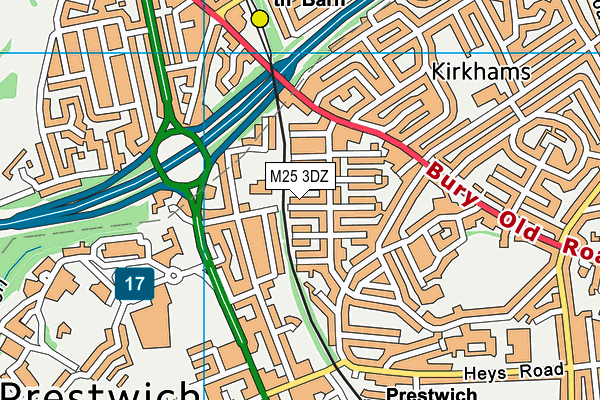 M25 3DZ map - OS VectorMap District (Ordnance Survey)