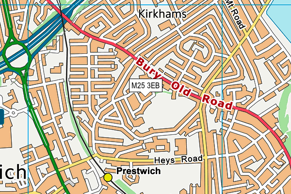 M25 3EB map - OS VectorMap District (Ordnance Survey)