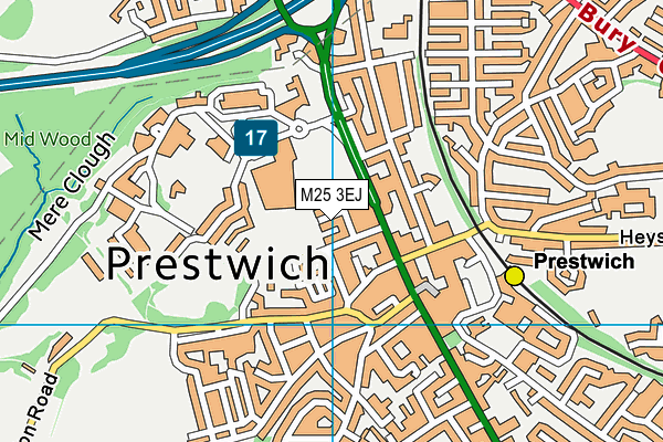 M25 3EJ map - OS VectorMap District (Ordnance Survey)