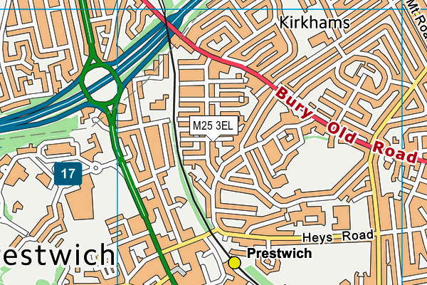 M25 3EL map - OS VectorMap District (Ordnance Survey)
