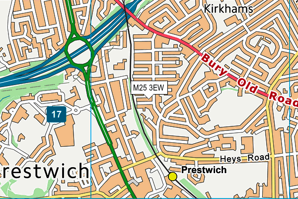 M25 3EW map - OS VectorMap District (Ordnance Survey)