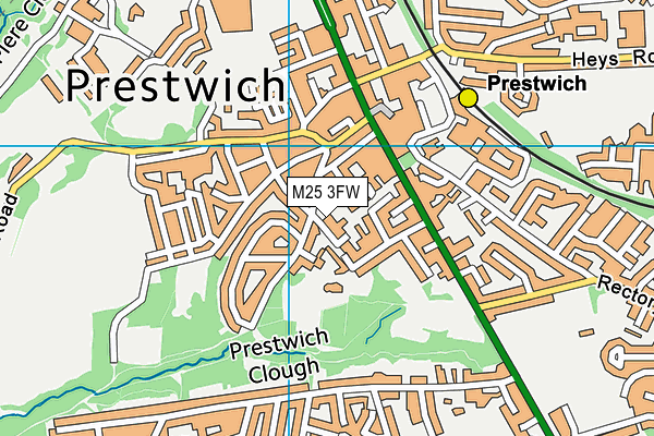 M25 3FW map - OS VectorMap District (Ordnance Survey)