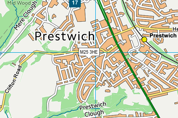 M25 3HE map - OS VectorMap District (Ordnance Survey)